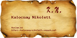 Kalocsay Nikolett névjegykártya