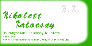 nikolett kalocsay business card